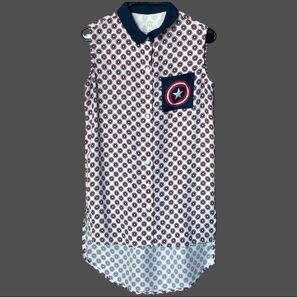 Mighty Fine x Marvel Captain America Hi-Low Top - S - Picture 1 of 4